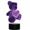 3D Acrylic Teddy Bear 7 Color Bedside Table Light- USB Powered_0