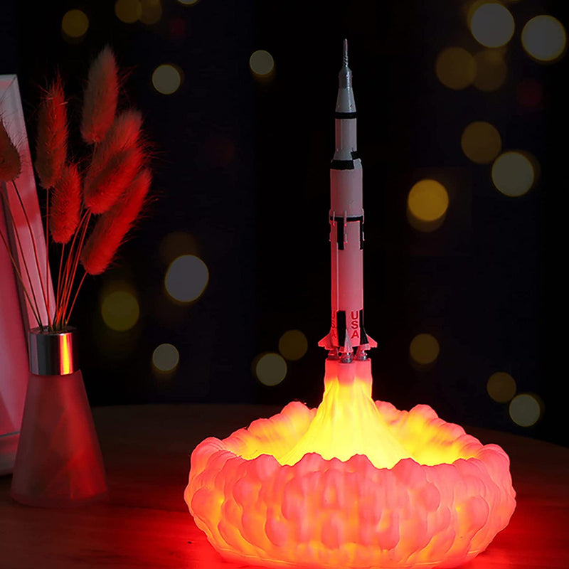 3D Printed Various Colors LED Rocket Kid's Room Night Lamp- USB Powered_7