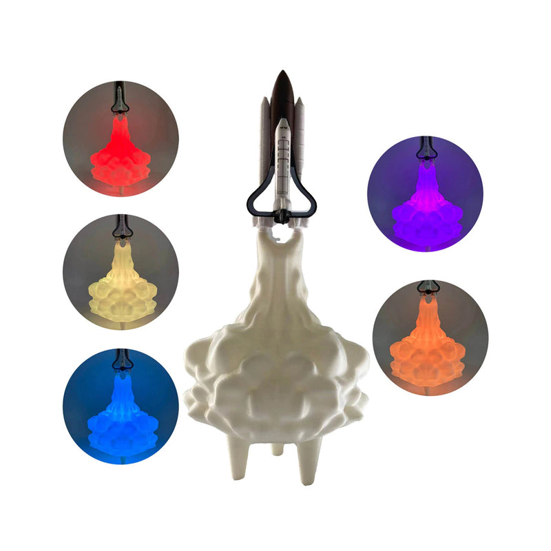 3D Printed Various Colors LED Rocket Kid's Room Night Lamp- USB Powered_12