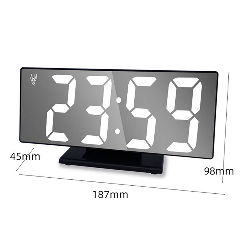 USB Plugged-in Digital Display LED Mirror Alarm Table Clock_5