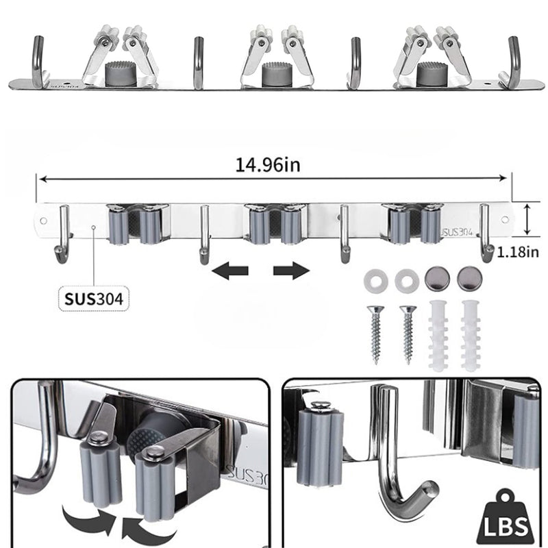 1/2 Pack Heavy-Duty Stainless-Steel Wall Mounted Space Saving Multifunctional Tools Organizer_4