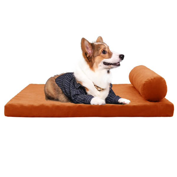 PETSWOL Removable and Washable Dog Sofa Bed-Orange_0