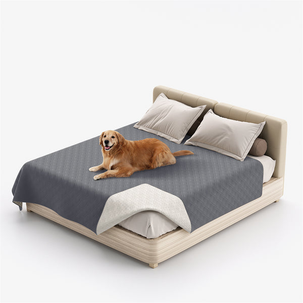PETSWOL Waterproof Dog Bed Cover and Pet Blanket for Furniture, Bed, Couch, and Sofa-Gery_0