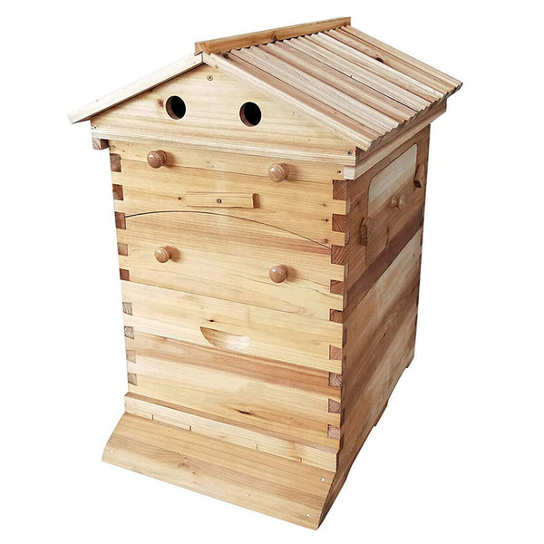 Wooden Beekeeping Beehive Housebox with Auto-Flowing Honey Frames_0