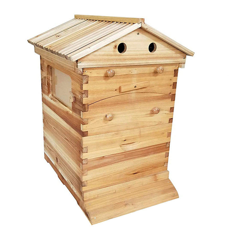 Wooden Beekeeping Beehive Housebox with Auto-Flowing Honey Frames_2