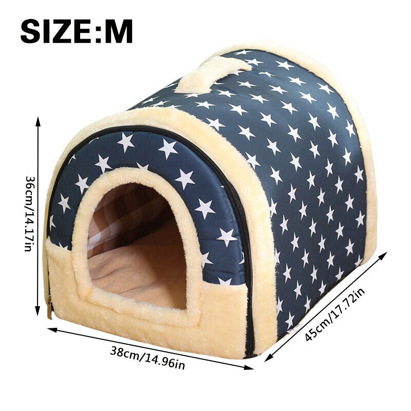 2 in 1 Convertible Pet Bed Warm and Comfortable Igloo-Shaped Pet Cave_14