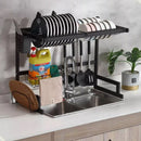 1 / 2 Tier Stainless Steel Dish Drying Rack and Kitchen Cutlery Organize_4