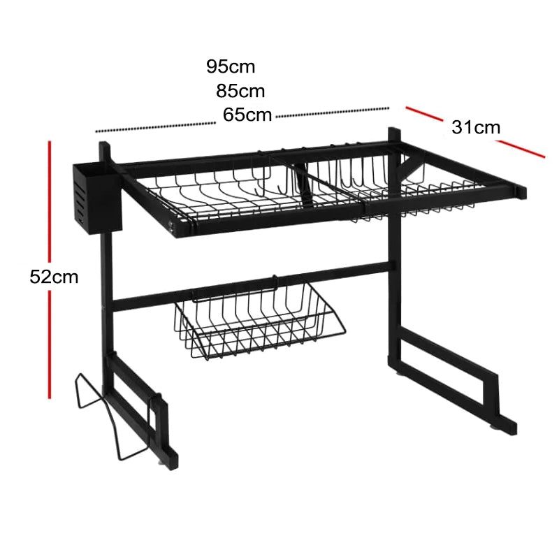 1 / 2 Tier Stainless Steel Dish Drying Rack and Kitchen Cutlery Organize_15