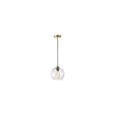 20 Cm Twisted Single Clear Glass Pendant