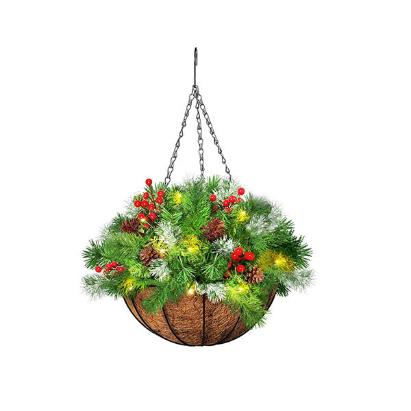30 LED Lights Christmas Hanging Basket Ornament