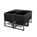 21 Pcs Outdoor Dining Set Black Poly Rattan