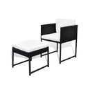 21 Pcs Outdoor Dining Set Black Poly Rattan