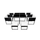 21 Pcs Outdoor Dining Set Black Poly Rattan