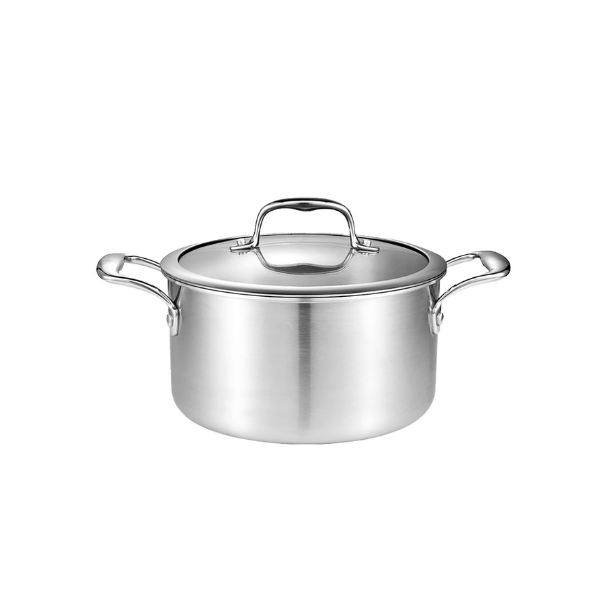 22Cm Stainless Steel Soup Pot With Glass Lid