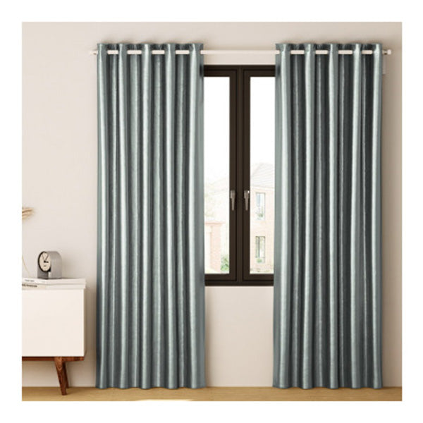 2X Blockout Curtains Blackout Window Curtain Eyelet Grey Shine