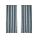 2X Blockout Curtains Blackout Window Curtain Eyelet Grey