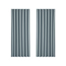 2X Blockout Curtains Blackout Window Curtain Eyelet Grey