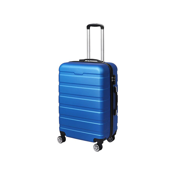 24 Inch Luggage Suitcase Trolley Travel Packing Lock Hard Shell Blue