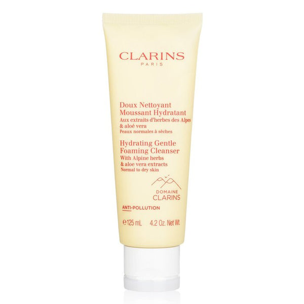 Clarins Hydrating Gentle Foaming Cleanser With Alpine Herbs And Aloe Vera Extracts Normal To Dry Skin 125ml