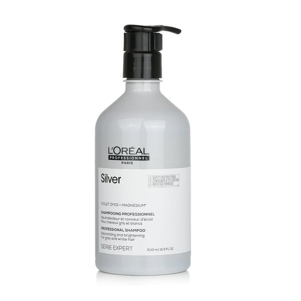 L Oreal Professionnel Serie Expert Silver Violet Dyes And Magnesium Neutralising And Brightening Shampoo For Grey And White Hair 500Ml