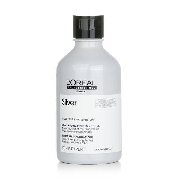 L Oreal Professionnel Serie Expert Silver Violet Dyes And Magnesium Neutralising And Brightening Shampoo For Grey And White Hair 300Ml