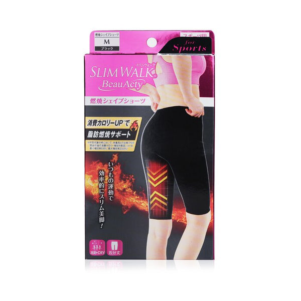 Slimwalk Compression Fat Burning Support Shape Shorts For Sports Blacks Size M 1Pair