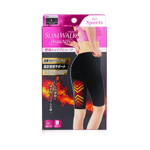 Slimwalk Compression Fat Burning Support Shape Shorts Black Size L 1Pair