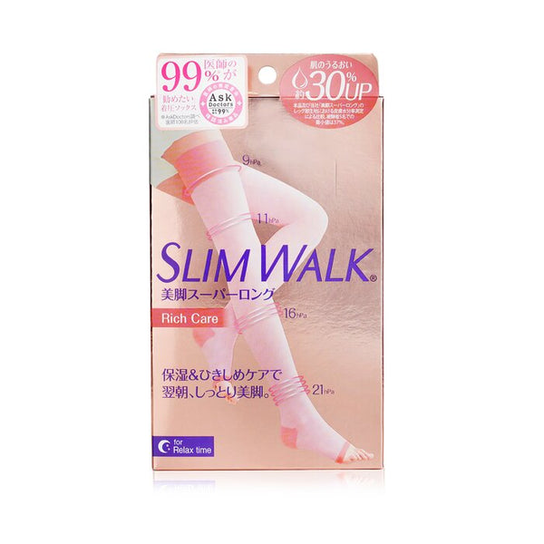 Slimwalk Compression Open Toe Socks For Relax Moisturizing Pink Size S To M 1Pair