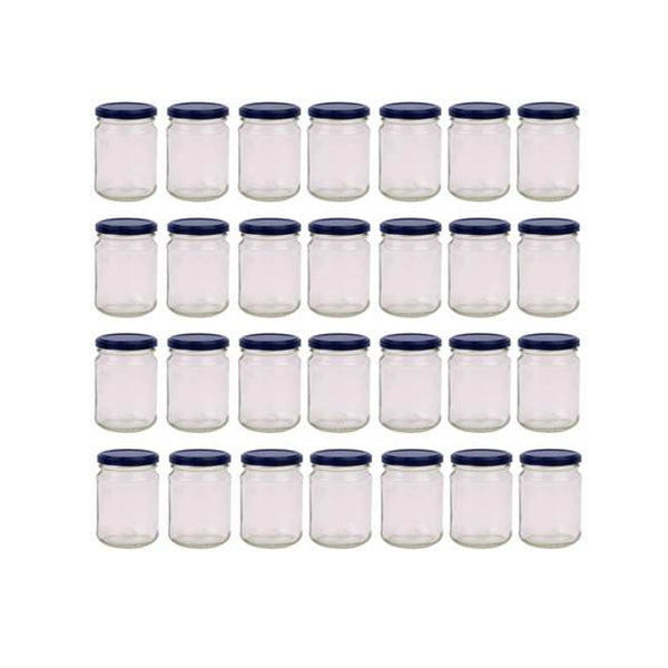 28 Pcs 250Ml Flint Glass Jars Round Food Storage