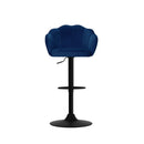 2 Bar Kitchen Stool Swivel Chair Gas Lift Velvet Chairs Blue Nessah