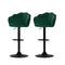 Set Of 2 Bar Kitchen Stool Swivel Gas Lift Velvet Chairs Nessah