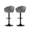 Set Of 2 Bar Kitchen Stool Swivel Gas Lift Velvet Chairs Nessah