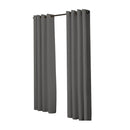 2 Blockout Curtains Panels 3 Layers Eyelet Room Darkening Charcoal