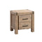 2 Drawers Night Stand Bedside Table In Solid Acacia Wood Oak Colour