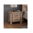2 Drawers Night Stand Bedside Table In Solid Acacia Wood Oak Colour