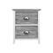 2 Drawers Storage Cabinet Bedroom Side Grey