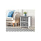 2 Drawers Storage Cabinet Bedroom Side Grey