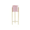 2 Layer 42Cm Gold Metal Plant Stand With Pink Flower Pot Holder