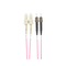 2M Sc To St Om4 Multimode Fibre Optic Cable Salmon Pink
