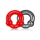 2 Pack Ultraballs Cockring Steel And Red