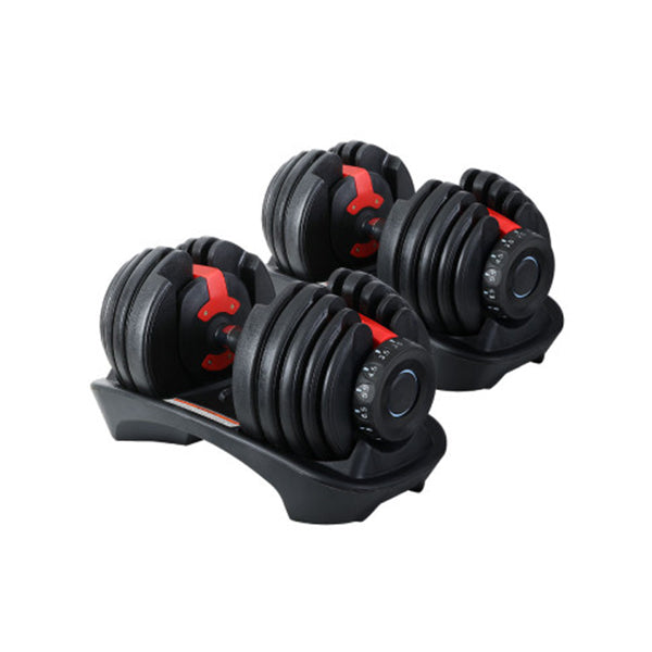 2Pcs 24Kg Adjustable Dumbbell Weight Dumbbells Plates Home Gym Fitness