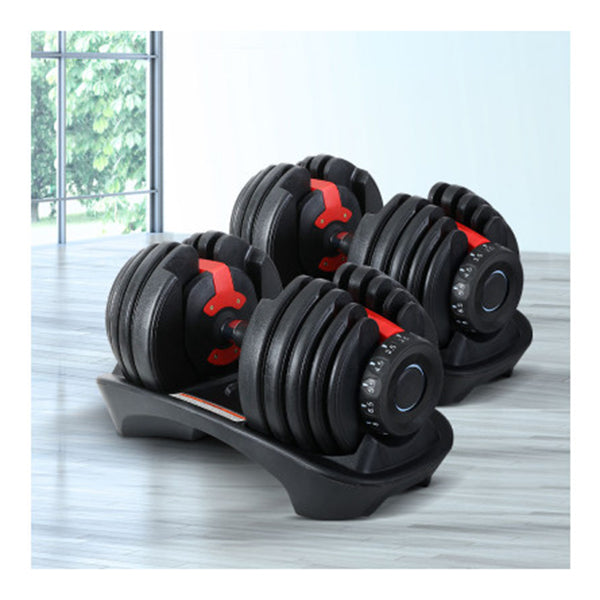 2Pcs 24Kg Adjustable Dumbbell Weight Dumbbells Plates Home Gym Fitness