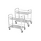 2 Pcs 2 Tier Stainless Steel Drink Wine Food Utility Cart Large