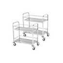 2 Pcs 2 Tier Stainless Steel Drink Wine Food Utility Cart Small