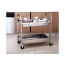 2 Pcs 2 Tier Stainless Steel Kitchen Trolley Bowl Foodcart Large