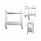 2 Pcs 2 Tier Stainless Steel Kitchen Trolley Utility Round Small