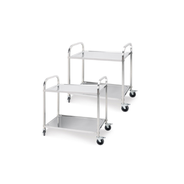 2 Pcs 2 Tier Stainless Steel Kitchen Trolley Utility Small