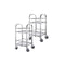 2 Pcs 2 Tier Stainless Steel Square Tube Drink Food Utility Cart