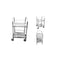 2 Pcs 2 Tier Stainless Steel Square Tube Drink Food Utility Cart