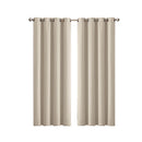 2 Pcs 3 Layers Eyelet Blockout Curtains Room Darkening